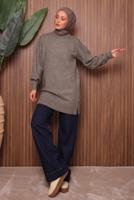 Vêtements hijab BRUN TUNIQUE EN MAILLE T 0107