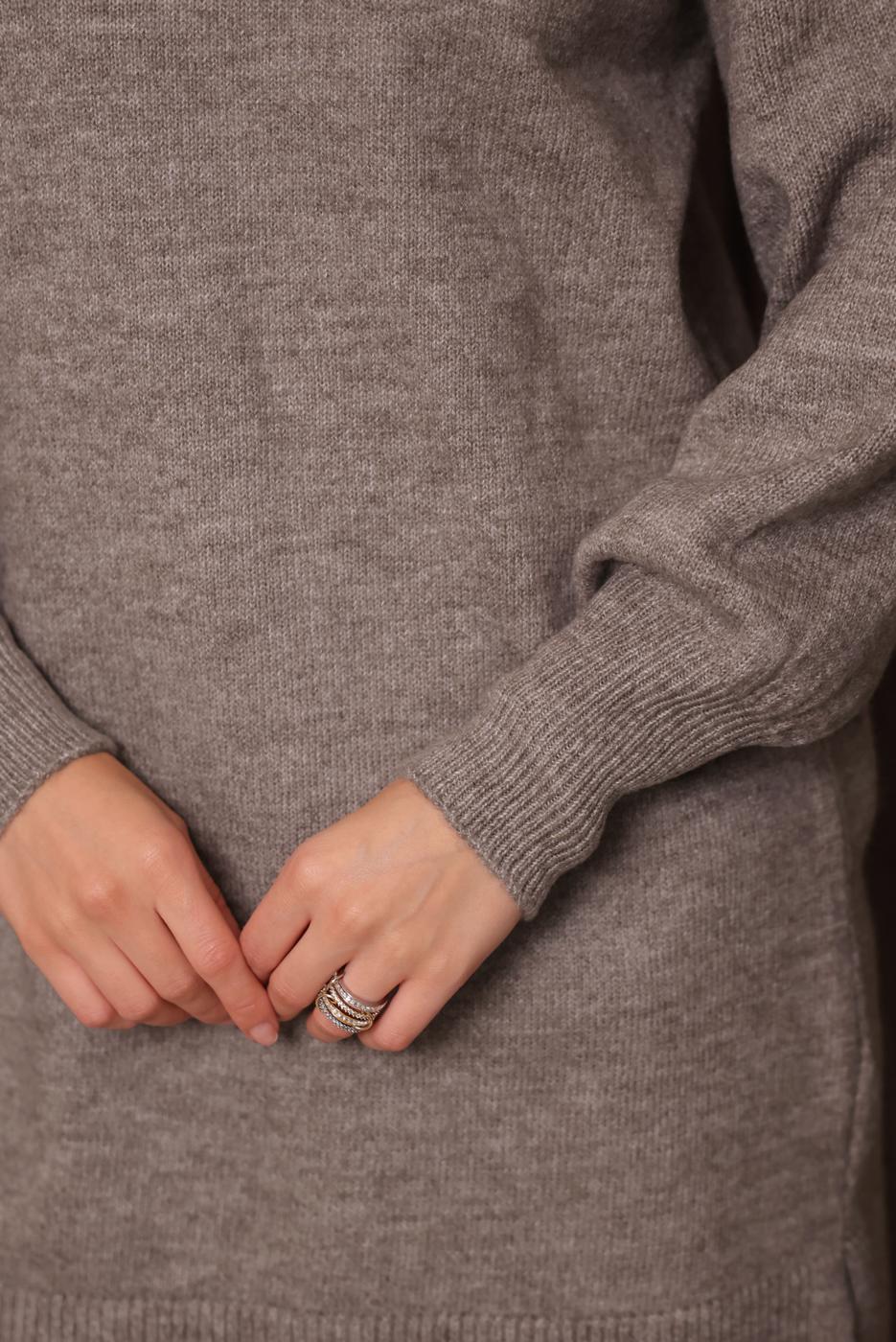 Vêtements hijab BRUN TUNIQUE EN MAILLE T 0107