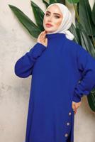 Tesettür giyim LACİVERT TRİKO TUNİK T 0108-1