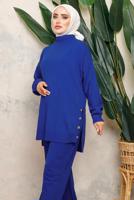 Tesettür giyim LACİVERT TRİKO TUNİK T 0108-1