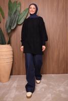 Tesettür giyim SİYAH TRİKO TUNİK T 0207