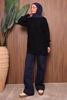 Tesettür giyim SİYAH TRİKO TUNİK T 0207