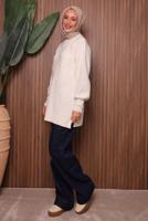 Tesettür giyim EKRU TRİKO TUNİK T 0207