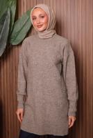 Tesettür giyim KAHVE TRİKO TUNİK T 0207