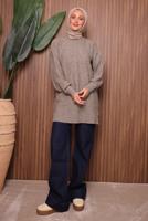 Tesettür giyim KAHVE TRİKO TUNİK T 0207