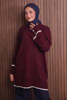 Vêtements hijab ROUGE BORDEAUX TUNIQUE EN MAILLE T 0217