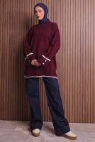 Vêtements hijab ROUGE BORDEAUX TUNIQUE EN MAILLE T 0217