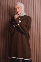 Vêtements hijab BRUN TUNIQUE EN MAILLE T 0217
