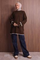 Vêtements hijab BRUN TUNIQUE EN MAILLE T 0217