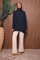 Tesettür giyim LACİVERT TRİKO TUNİK T 1007