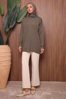 Tesettür giyim VİZON TRİKO TUNİK T 1007