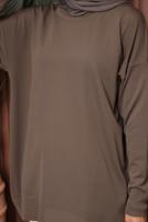 Tesettür giyim VİZON TRİKO TUNİK T 1007