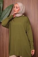 Vêtements hijab VERT TUNIQUE EN MAILLE T 1007