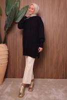 Tesettür giyim SİYAH TRİKO TUNİK T 1107