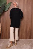 Tesettür giyim SİYAH TRİKO TUNİK T 1107