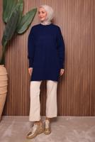 Tesettür giyim LACİVERT TRİKO TUNİK T 1107