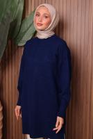 Tesettür giyim LACİVERT TRİKO TUNİK T 1107
