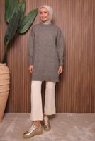 Tesettür giyim KAHVE TRİKO TUNİK T 1107