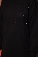 Tesettür giyim SİYAH TAŞ DETAYLI TRİKO TUNİK T 1207