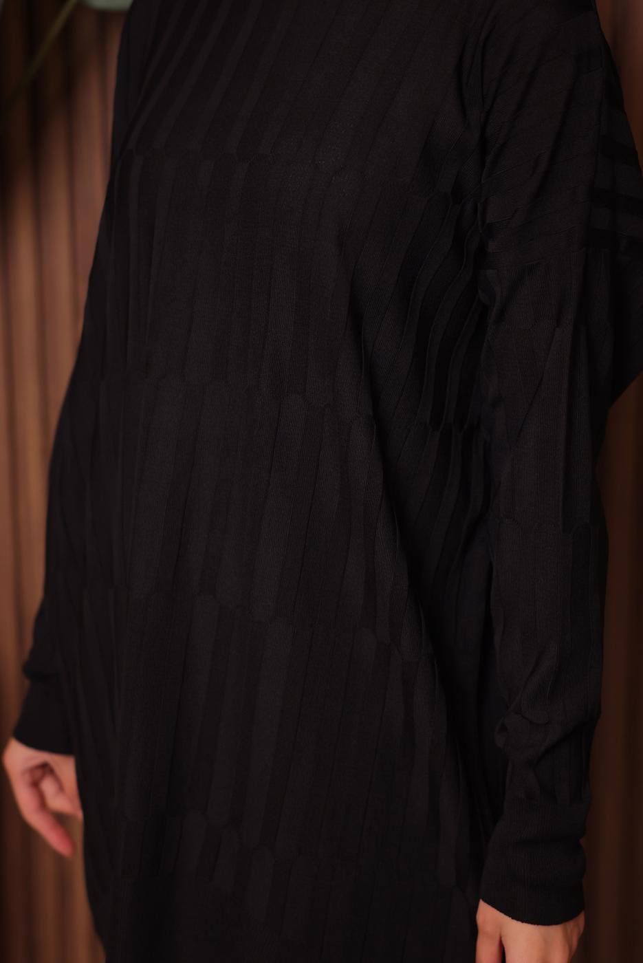 Tesettür giyim SİYAH TRİKO TUNİK T 2007