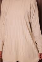 Tesettür giyim BEJ TRİKO TUNİK T 2007