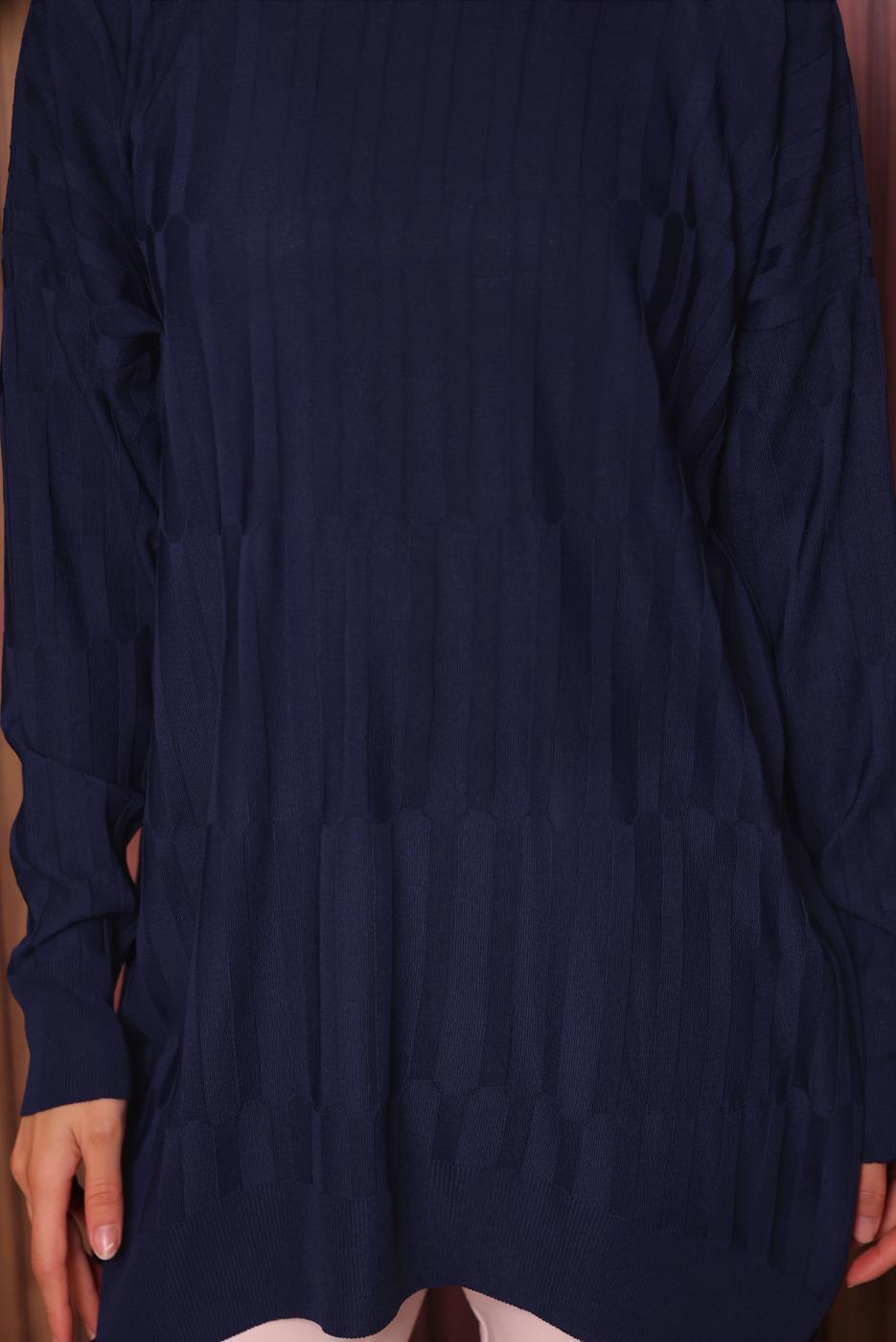 Hijab clothing NAVY BLUE KNITWEAR TUNIC T 2007