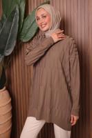 Tesettür giyim VİZON TRİKO TUNİK T 2007