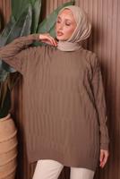 Tesettür giyim VİZON TRİKO TUNİK T 2007