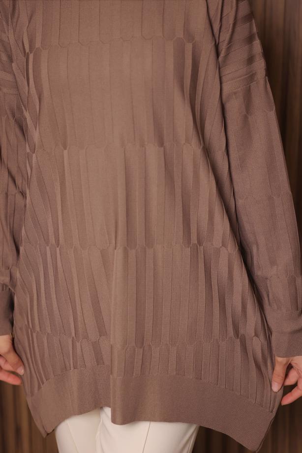 Tesettür giyim VİZON TRİKO TUNİK T 2007 - TRENDTESETTÜR