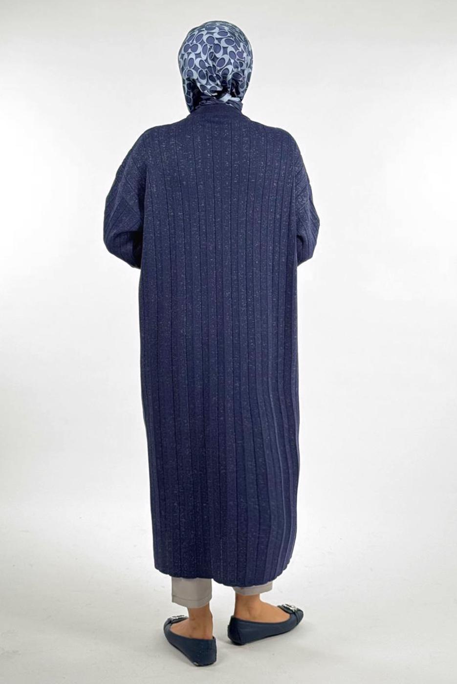 Vêtements hijab BLEU MARINE TUNIQUE EN MAILLE CÔTELÉE T 20381