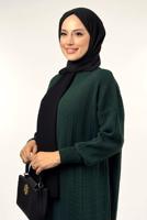 Tesettür giyim YEŞİL FİTİLLİ TRİKO TUNİK T 20381