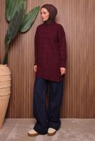 Vêtements hijab ROUGE BORDEAUX TUNIQUE EN MAILLE T 2107