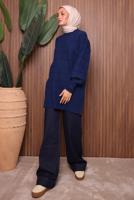 Tesettür giyim LACİVERT TRİKO TUNİK T 2107