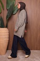 Tesettür giyim VİZON TRİKO TUNİK T 2107