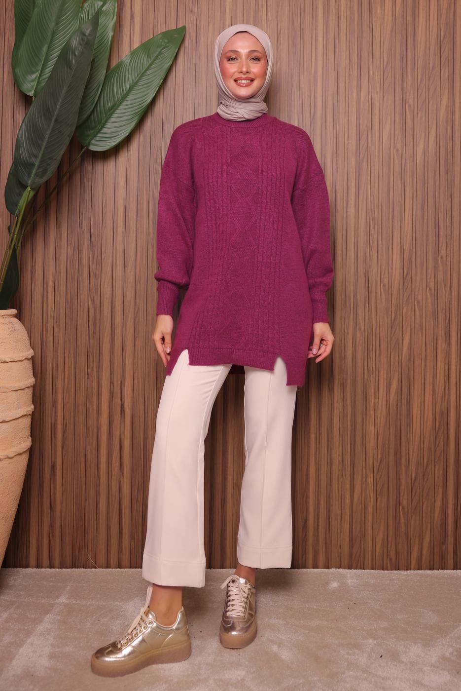 Vêtements hijab FUCHSIA TUNIQUE EN MAILLE T 2307