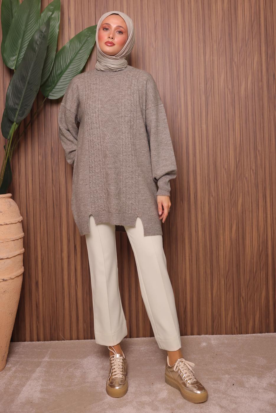 Vêtements hijab VISON TUNIQUE EN MAILLE T 2307