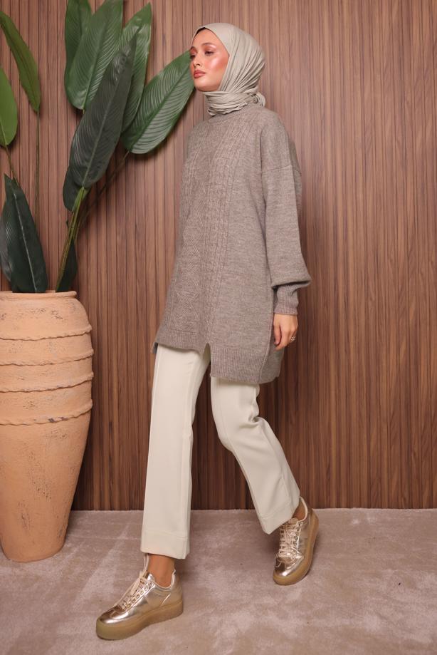 Vêtements hijab VISON TUNIQUE EN MAILLE T 2307 - TRENDTESETTÜR