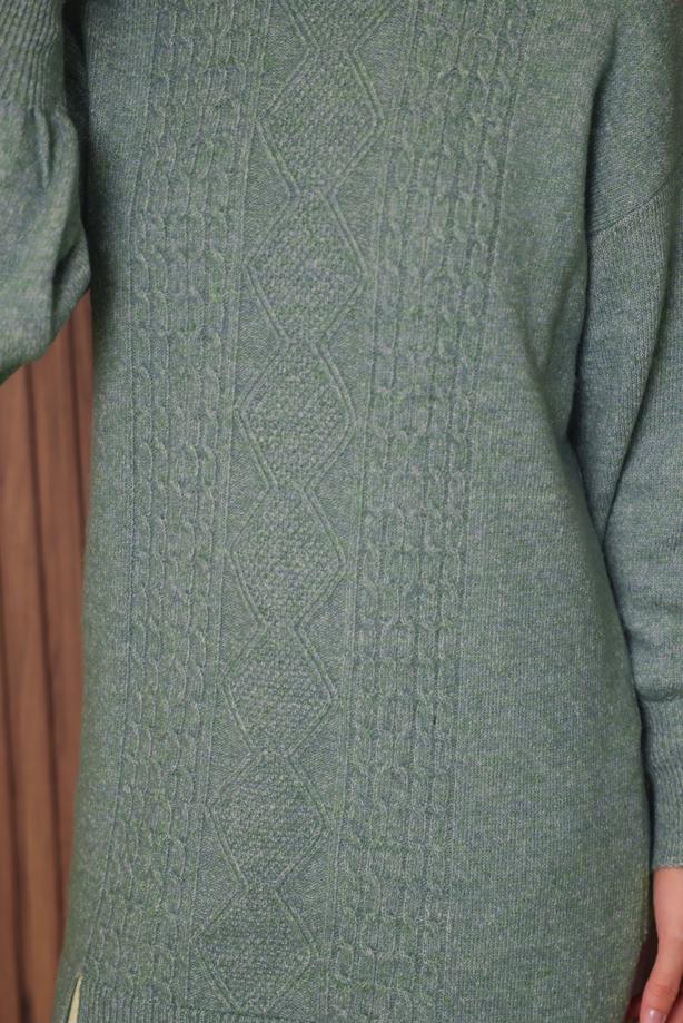 Vêtements hijab VERT TUNIQUE EN MAILLE T 2307 - TRENDTESETTÜR