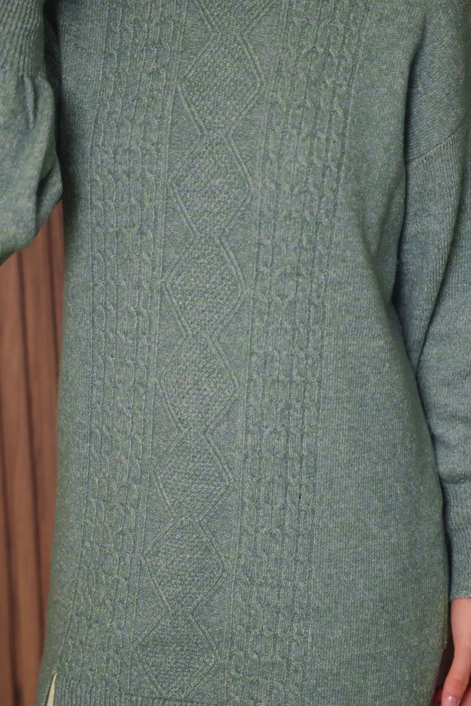 Vêtements hijab VERT TUNIQUE EN MAILLE T 2307