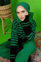 Tesettür giyim YEŞİL TRİKO TUNİK T 3208-1