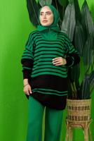 Tesettür giyim YEŞİL TRİKO TUNİK T 3208-1