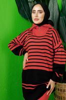 Tesettür giyim TURUNCU TRİKO TUNİK T 3208-1