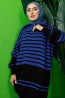 Tesettür giyim LACİVERT TRİKO TUNİK T 3208-1