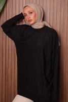 Tesettür giyim SİYAH TRİKO TUNİK T 4007