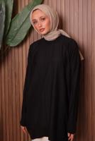 Tesettür giyim SİYAH TRİKO TUNİK T 4007