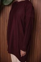 Tesettür giyim BORDO TRİKO TUNİK T 4007