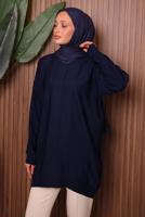 Tesettür giyim LACİVERT TRİKO TUNİK T 4007