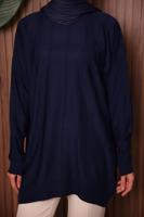 Tesettür giyim LACİVERT TRİKO TUNİK T 4007