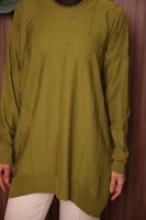 Tesettür giyim YEŞİL TRİKO TUNİK T 4007