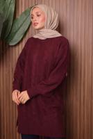 Tesettür giyim BORDO TRİKO TUNİK T 4107